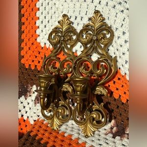 Vintage 1970’s Burwood Gold Sconces